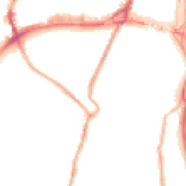 Night-time road noise heatmap for CH42 5LA
