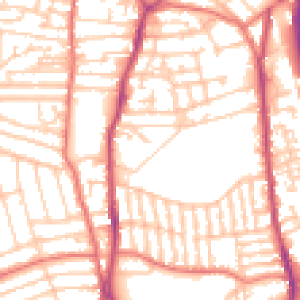 Daytime road noise heatmap for CH42 5LU