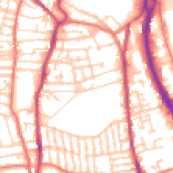 Daytime road noise heatmap for CH42 5LY