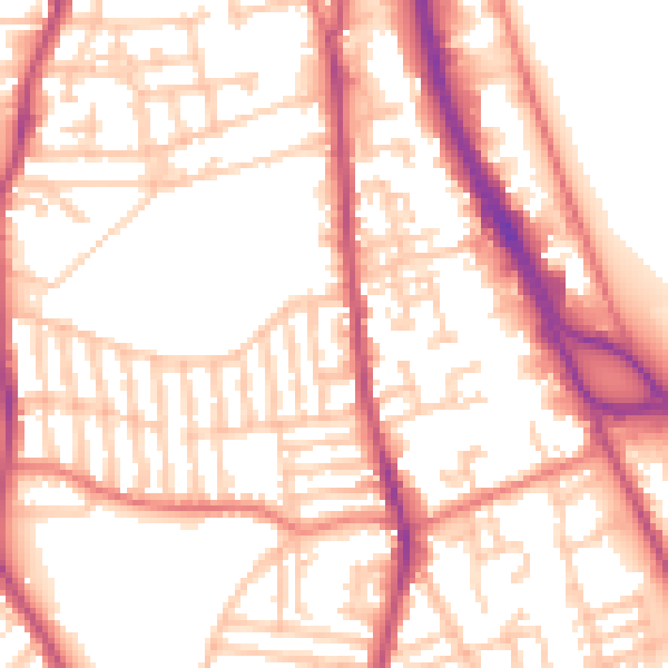 Daytime road noise heatmap for CH42 5ND