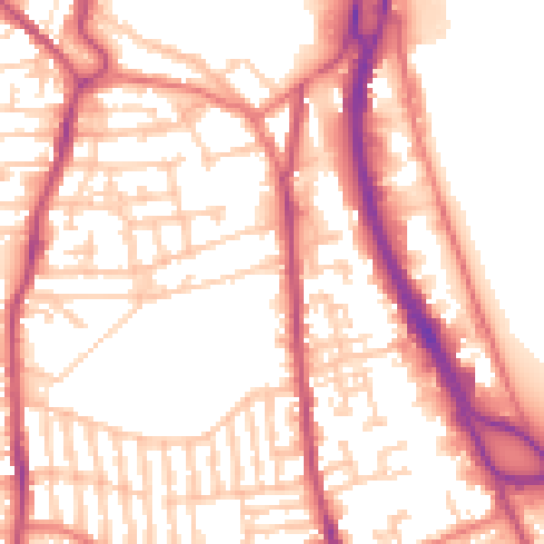 Daytime road noise heatmap for CH42 5NH