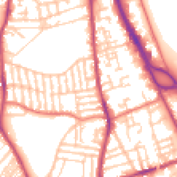 Daytime road noise heatmap for CH42 5NS