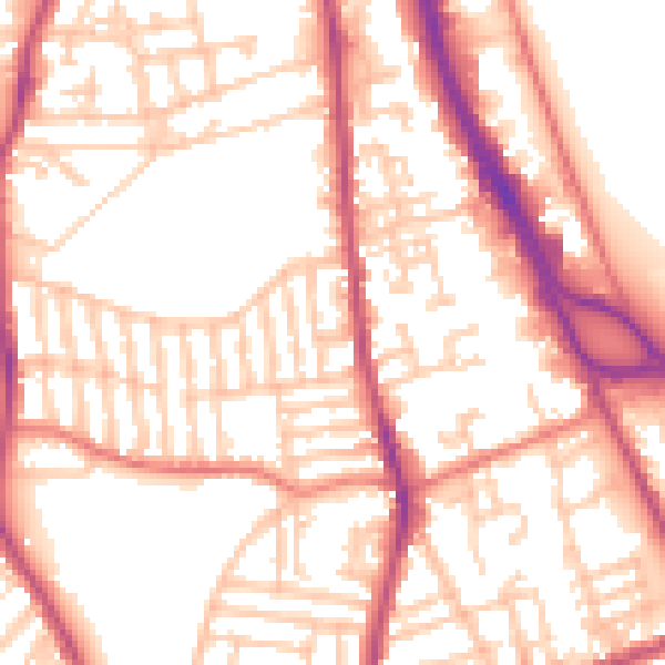 Daytime road noise heatmap for CH42 5PA