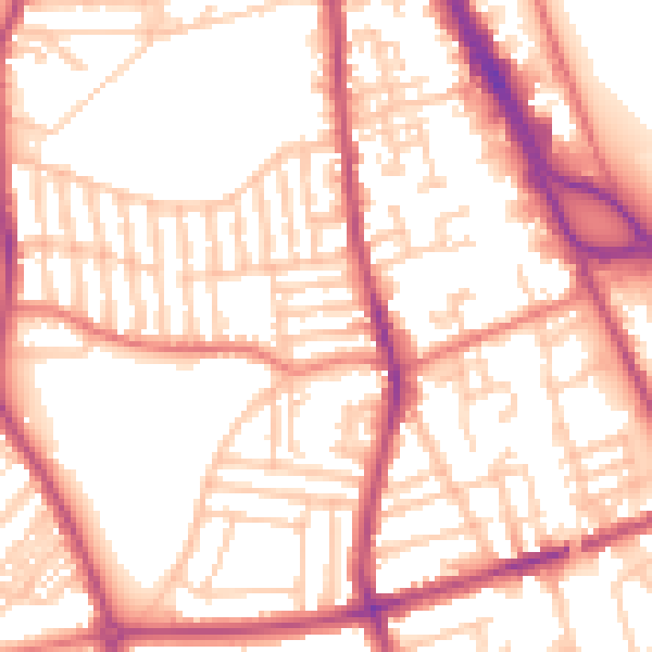 Daytime road noise heatmap for CH42 5PJ