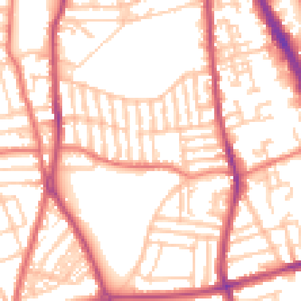 Daytime road noise heatmap for CH42 5PL