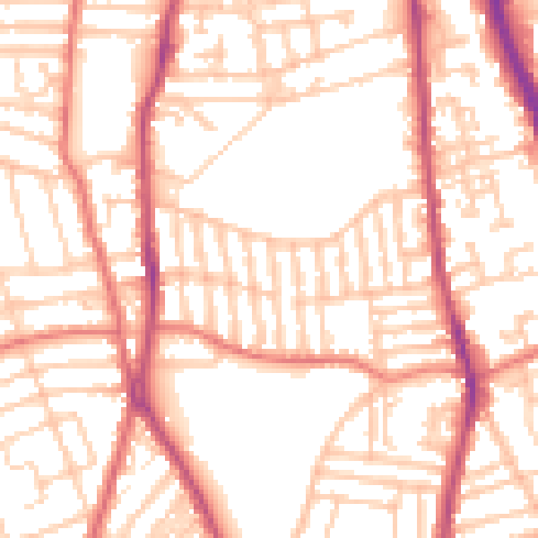 Daytime road noise heatmap for CH42 5PN