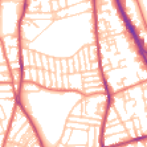 Daytime road noise heatmap for CH42 5PP