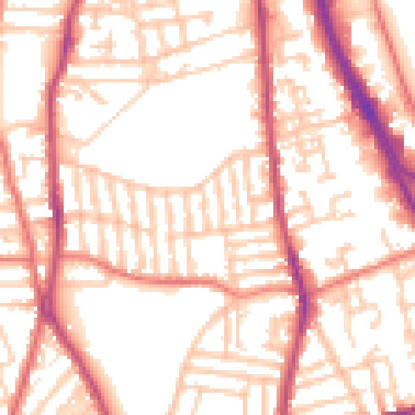 Daytime road noise heatmap for CH42 5PR