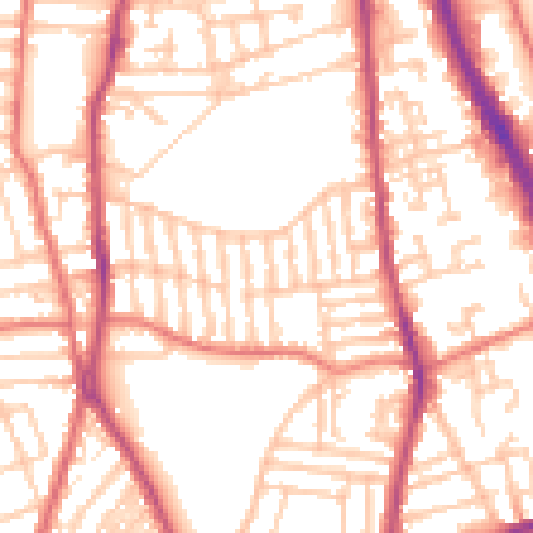 Daytime road noise heatmap for CH42 5PS