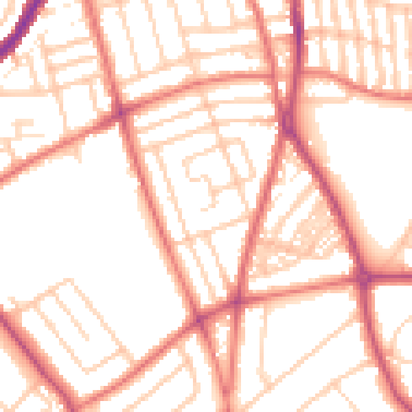 Daytime road noise heatmap for CH42 6AB