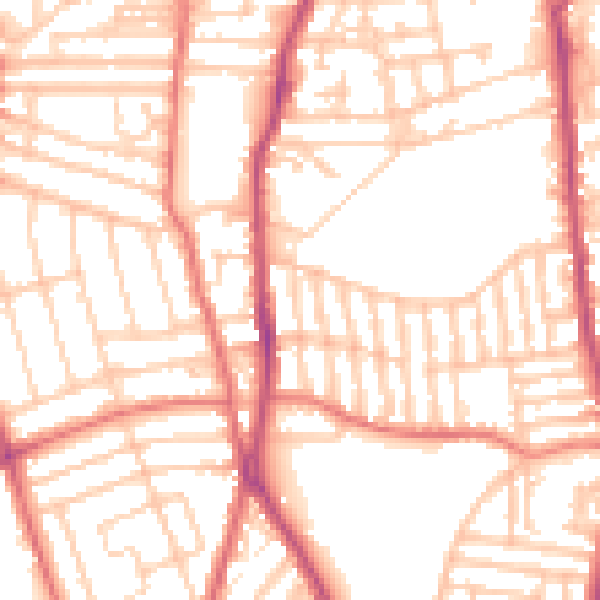 Daytime road noise heatmap for CH42 6PB
