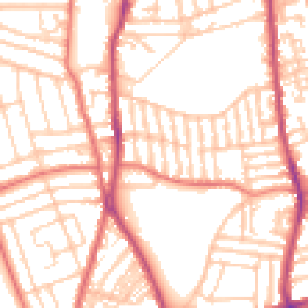 Daytime road noise heatmap for CH42 6PL