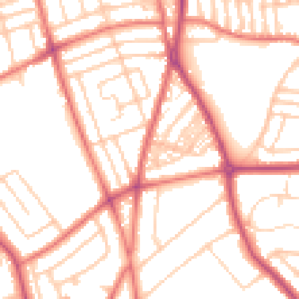 Daytime road noise heatmap for CH42 6PW