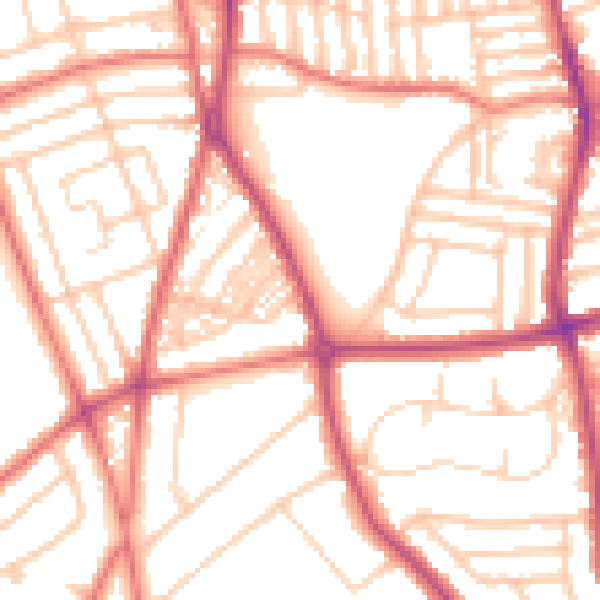 Daytime road noise heatmap for CH42 6PY