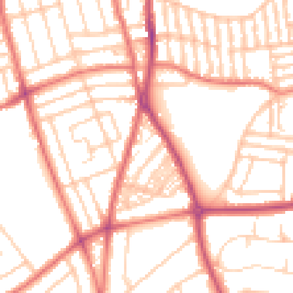 Daytime road noise heatmap for CH42 6PZ