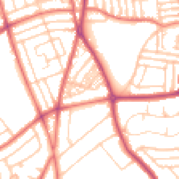 Daytime road noise heatmap for CH42 6QB