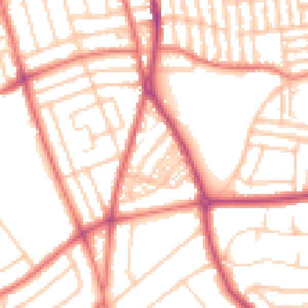 Daytime road noise heatmap for CH42 6QE