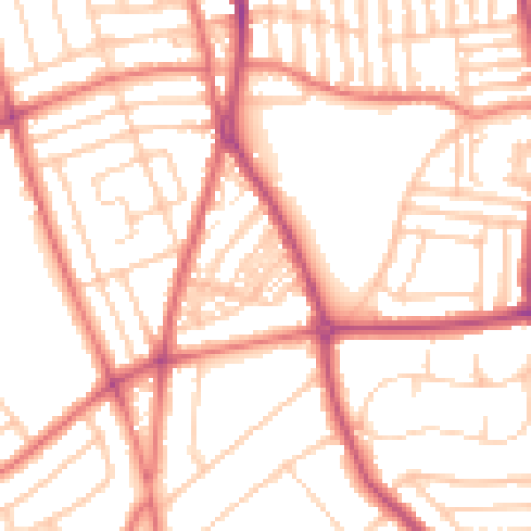 Daytime road noise heatmap for CH42 6QH