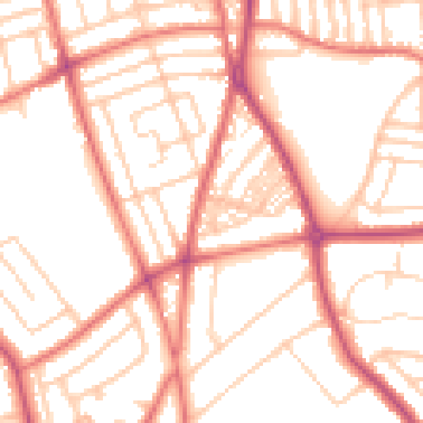 Daytime road noise heatmap for CH42 6QL