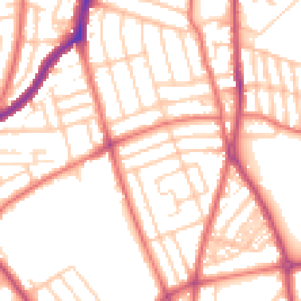 Daytime road noise heatmap for CH42 6QP