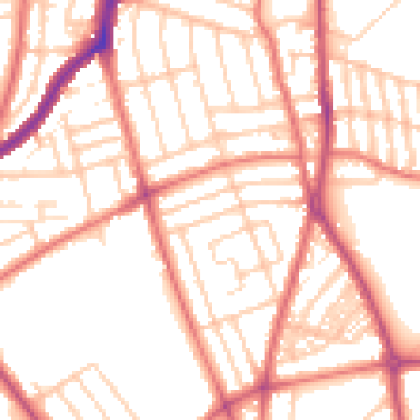 Daytime road noise heatmap for CH42 6QT
