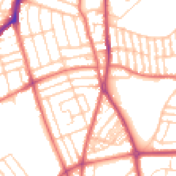 Daytime road noise heatmap for CH42 6QU