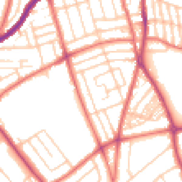 Daytime road noise heatmap for CH42 6QX
