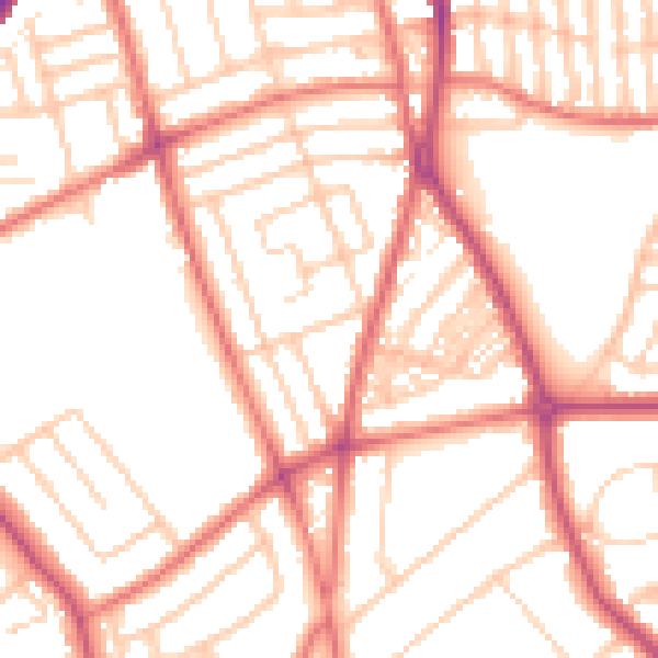 Daytime road noise heatmap for CH42 6RA