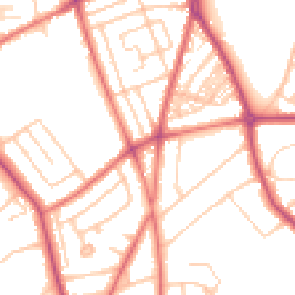 Daytime road noise heatmap for CH42 6RE