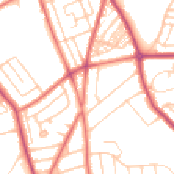 Daytime road noise heatmap for CH42 6RY