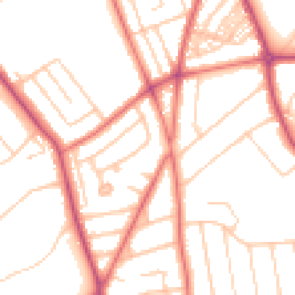 Daytime road noise heatmap for CH42 6SE