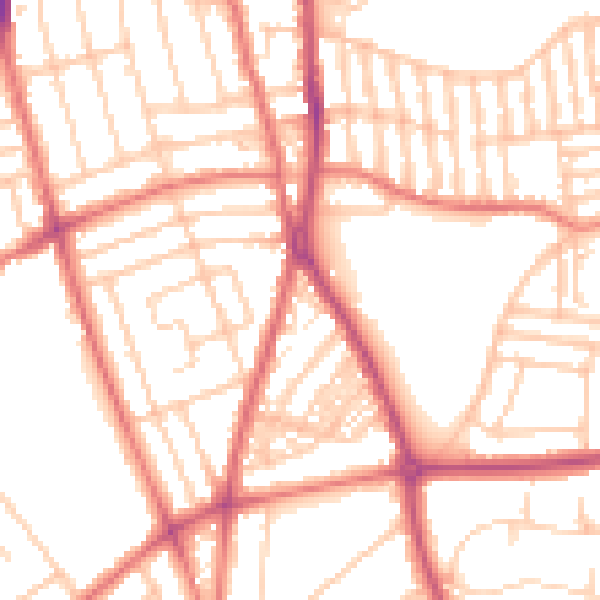 Daytime road noise heatmap for CH42 6SJ