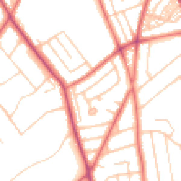 Daytime road noise heatmap for CH42 6SQ