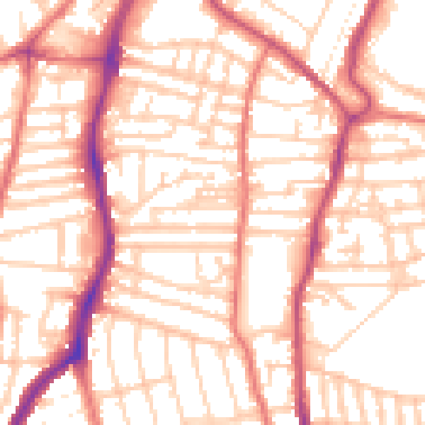 Daytime road noise heatmap for CH42 7HJ