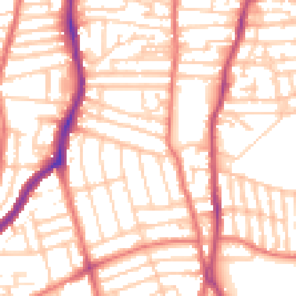 Daytime road noise heatmap for CH42 7JE