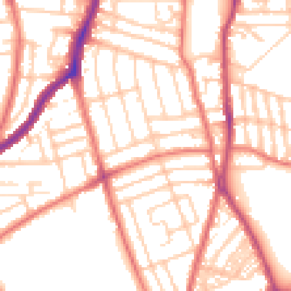 Daytime road noise heatmap for CH42 7JN