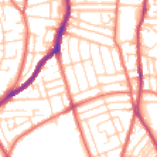 Daytime road noise heatmap for CH42 7JP