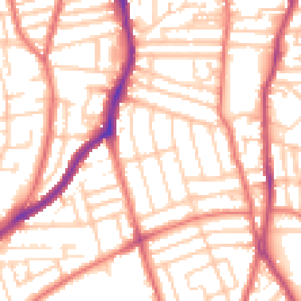 Daytime road noise heatmap for CH42 7JR
