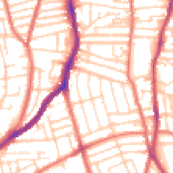 Daytime road noise heatmap for CH42 7JS