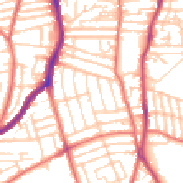 Daytime road noise heatmap for CH42 7JU