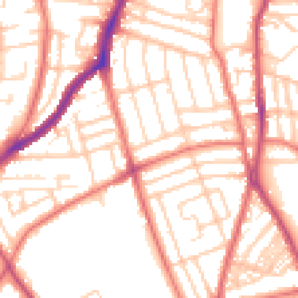 Daytime road noise heatmap for CH42 7JW