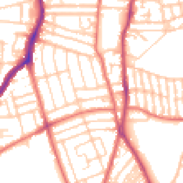 Daytime road noise heatmap for CH42 7LA