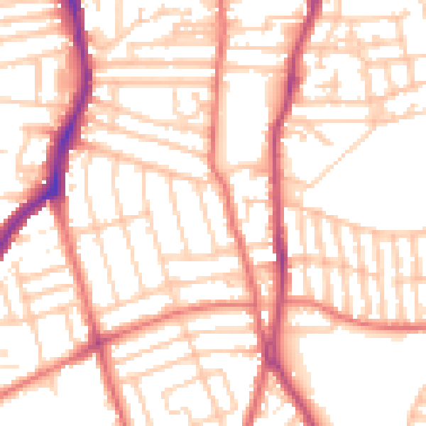 Daytime road noise heatmap for CH42 7LD