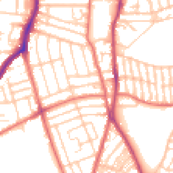 Daytime road noise heatmap for CH42 7LE