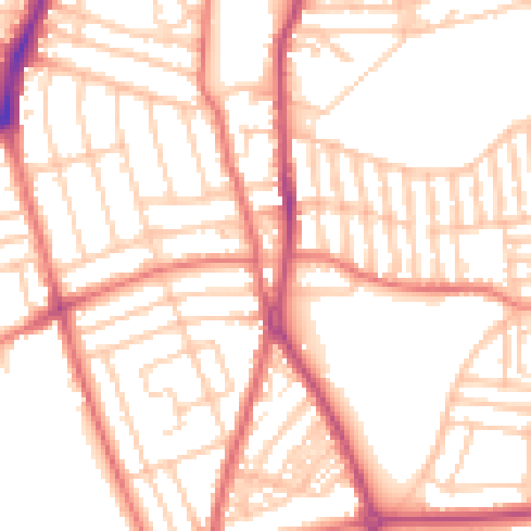 Daytime road noise heatmap for CH42 7LG