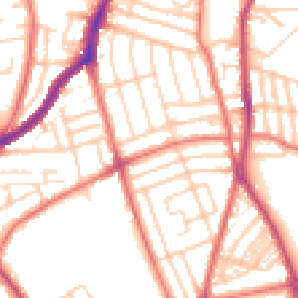 Daytime road noise heatmap for CH42 7LH