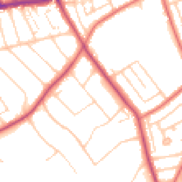 Daytime road noise heatmap for CH42 8LE