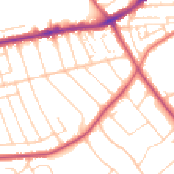 Daytime road noise heatmap for CH42 8LT