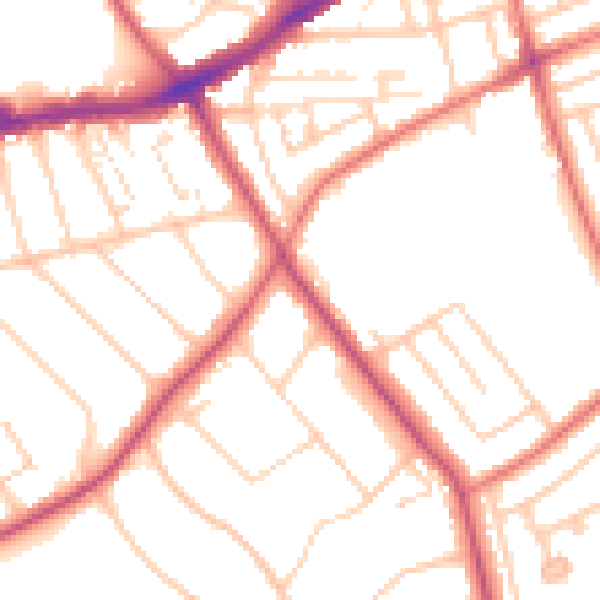 Daytime road noise heatmap for CH42 8NA