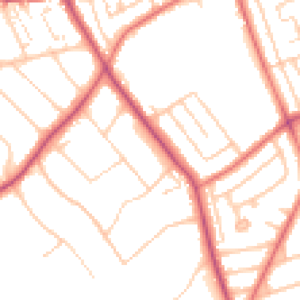Daytime road noise heatmap for CH42 8NB